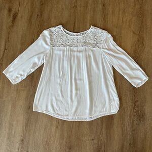 White Lace Detail Blouse